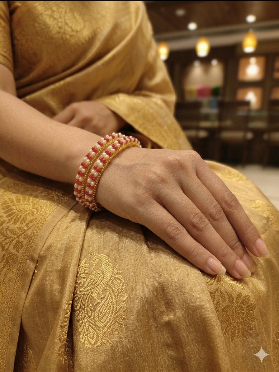 Royal Pearl Beaded Designer Bangles