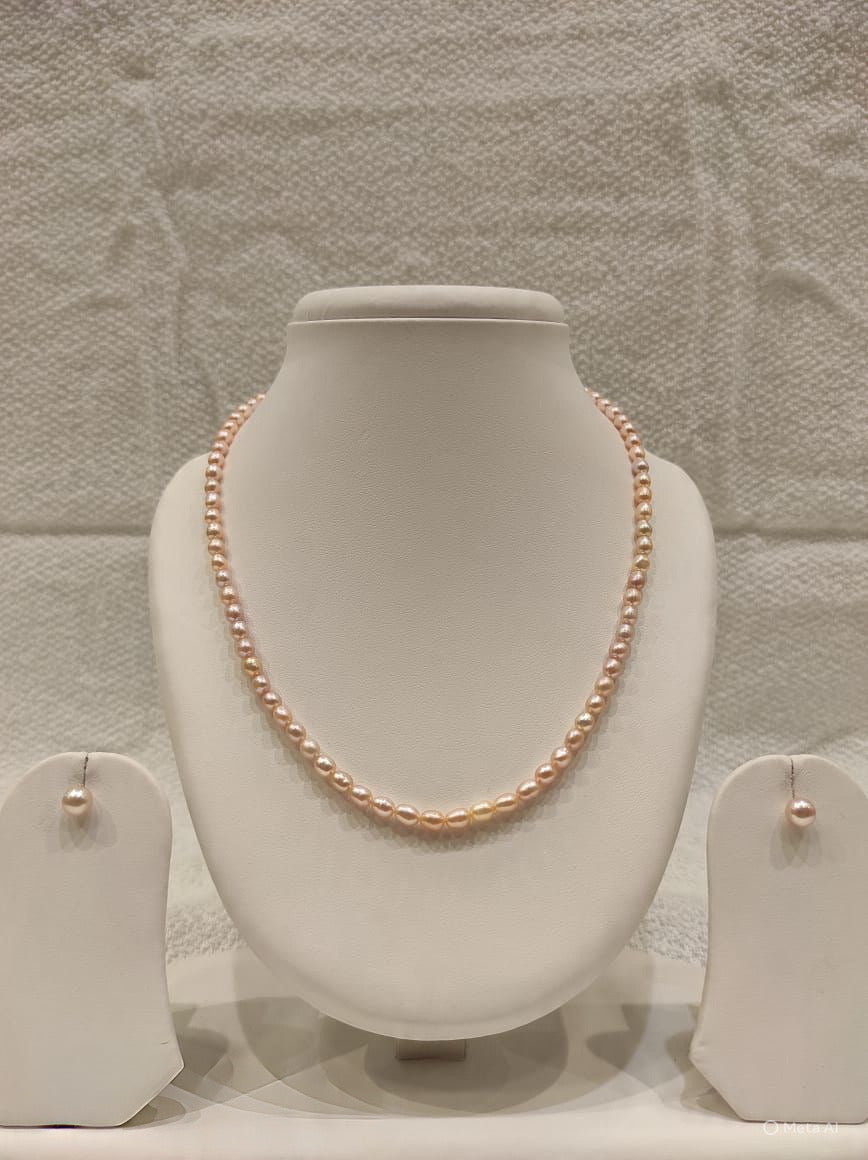 Soft Blush Pink single strand necklace