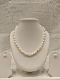 Baroque style single strand pearl set