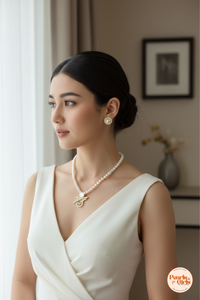 Elegant Mother-of-Pearl Celestial Pendant Necklace Set