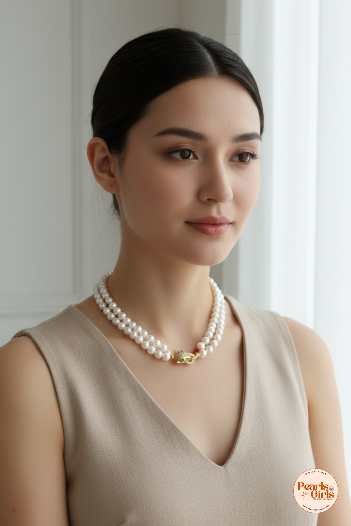 Double - Layered Pearl necklace