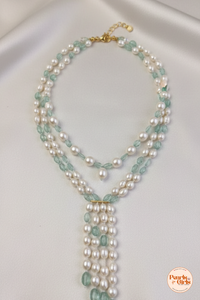 Elegant Emerald and Pearl Heritage Necklace Set