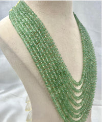 Strawberry quartz green beaded necklace