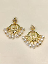 Floral Pearl Drop Chandbali Earrings