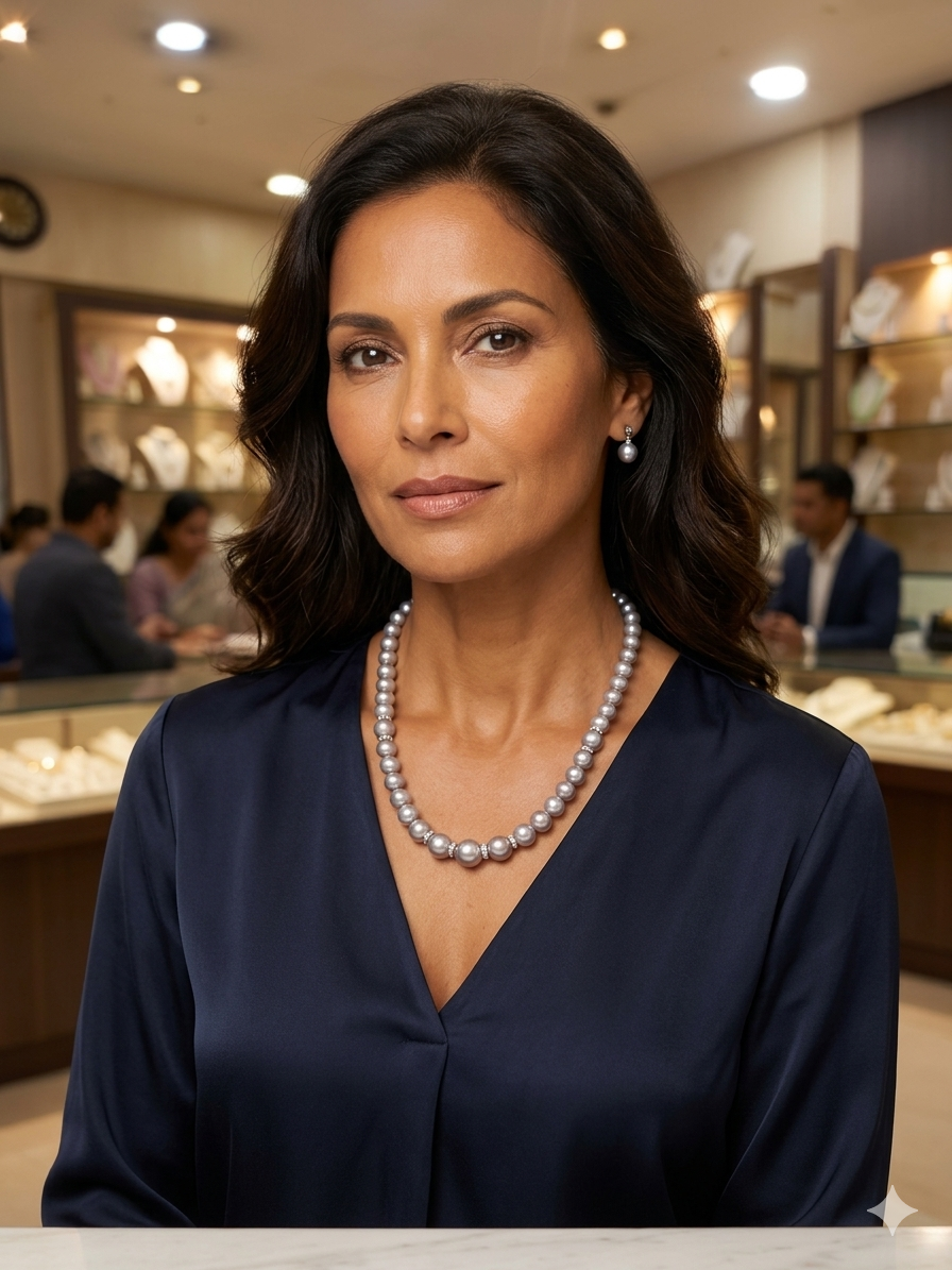 Elegant Grey Pearl Necklace