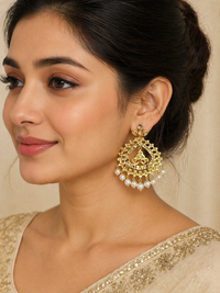 Royal Pearl Drop Chandbali Earrings