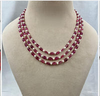 Ruby Elegance Multi-Layer Pearl Beaded Necklace