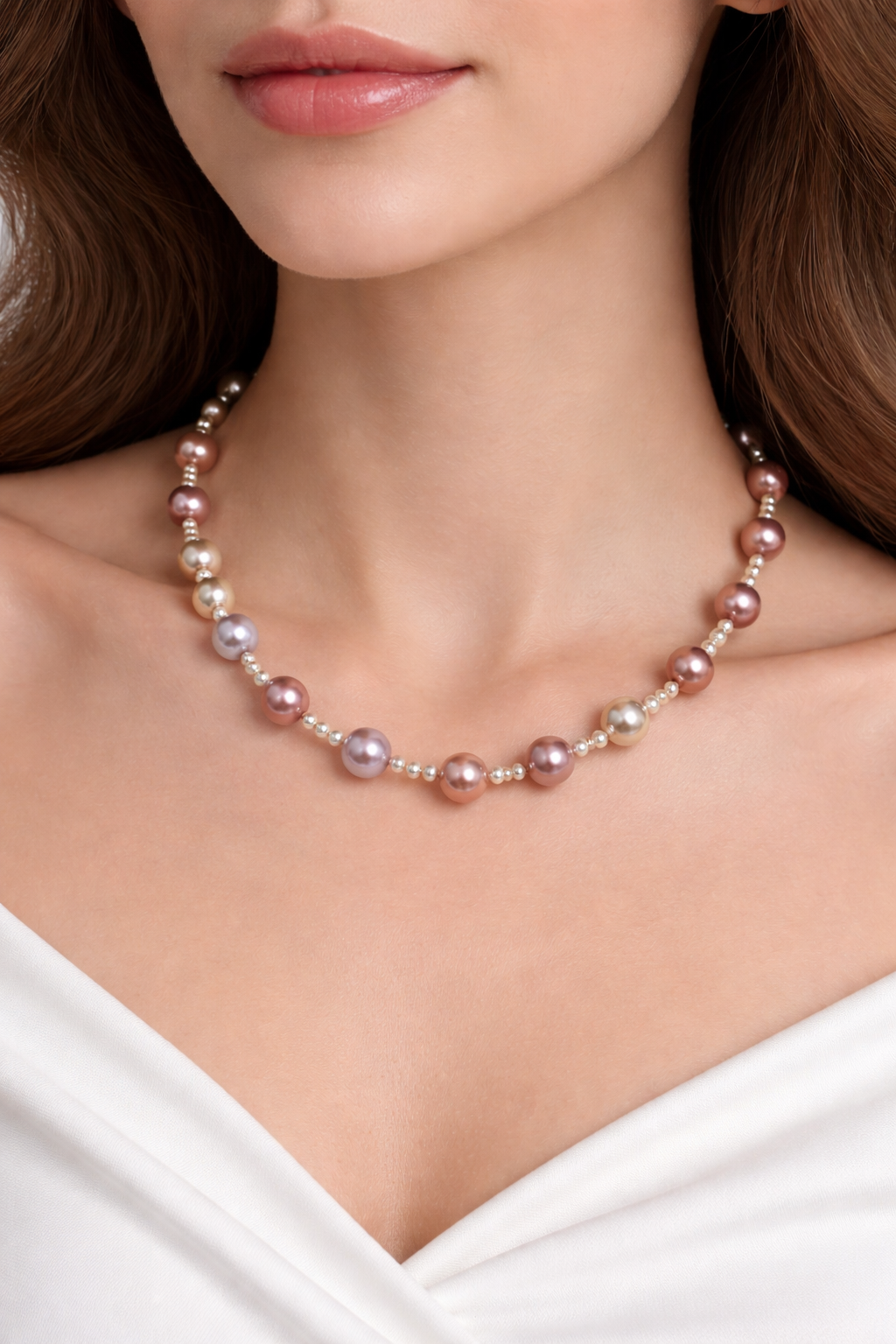 Pastel Multicolor Pearl Elegant Necklace