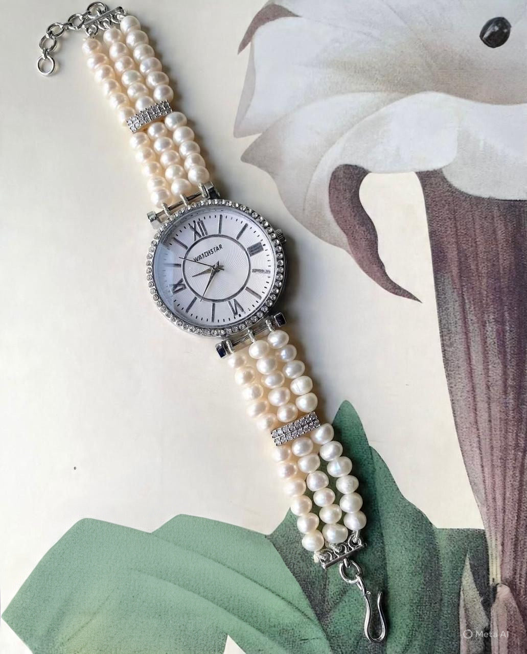 Exquisite pearl watch