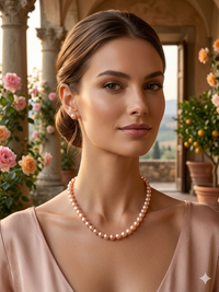 Soft Blush Pink single strand necklace