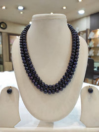 Jade Black Double Layer Gradation Pearls Necklace