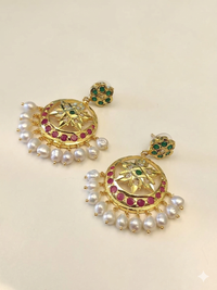 Ruby Pearl Chandbali Earrings