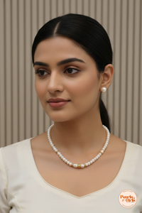 Classic pearl single strand necklace